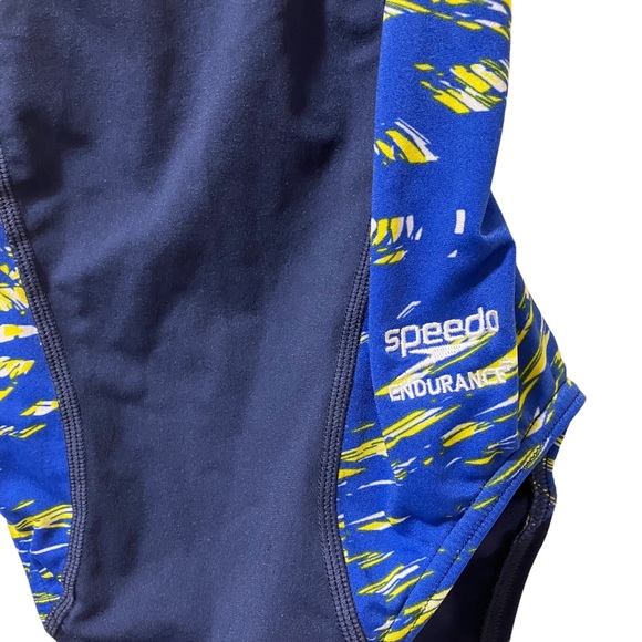 Speedo Endurance+ Flow Force Flyback One Piece Swim Suit Sapphire/Gold 7719932 - Picture 3 of 8